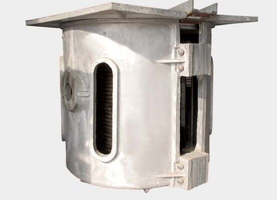 200KW Reducer Tilting Industrial Melting Furnace For Copper Iron Aluminum Melting